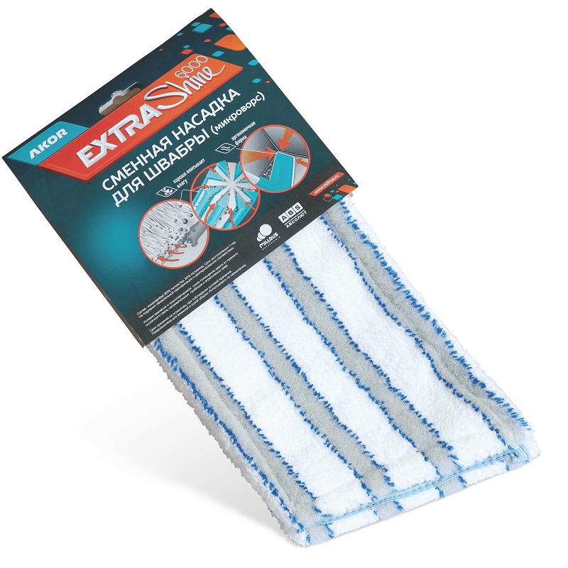 Насадка сменная д/мытья пола д/швабры"Флеттер" микрофибра "бархат" (арт300-016) ("Акор") *1/30