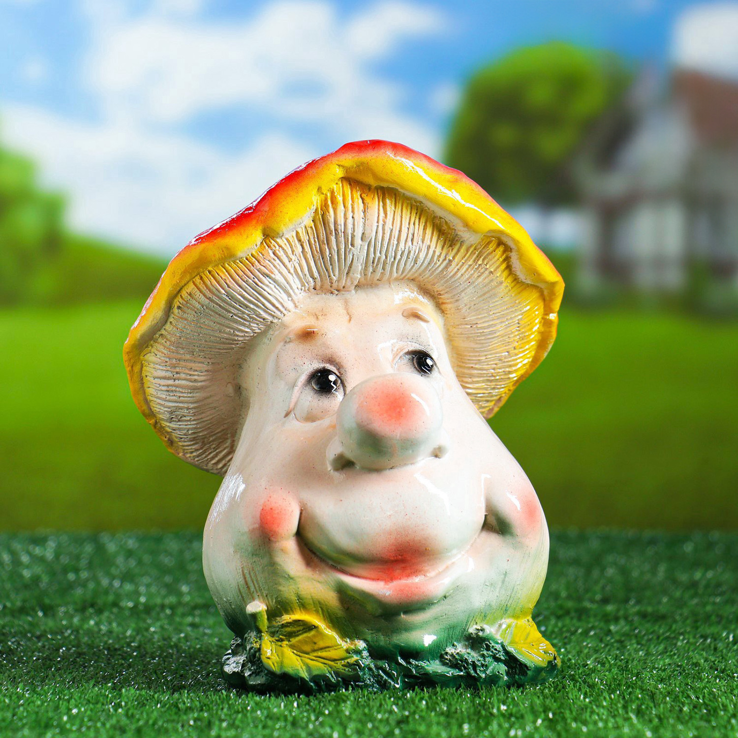 Садовая фигура "Гриб с лицом" 23см   4237585