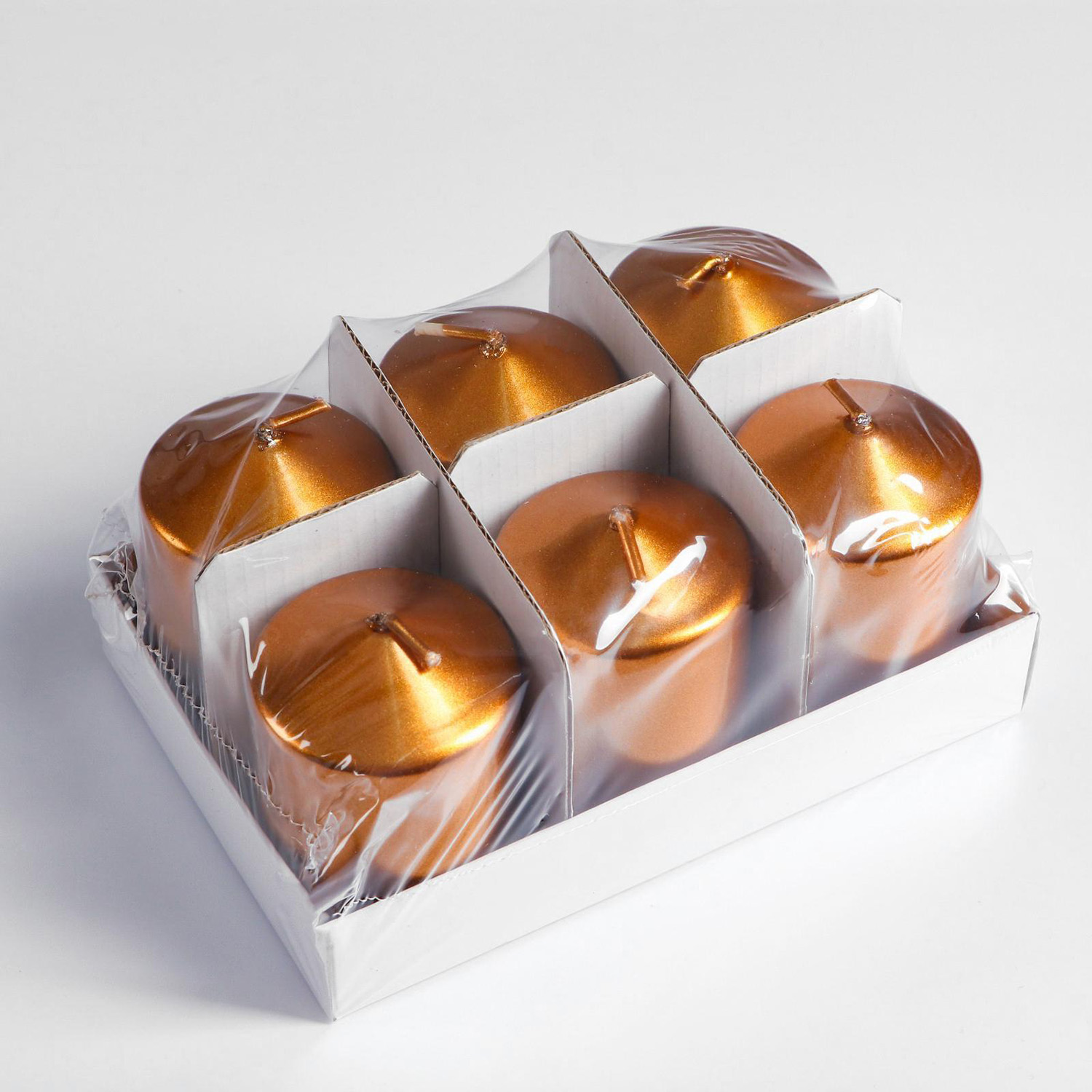 Свеча "Столбик", кофейно-золотая, 5,5×8см 3093218