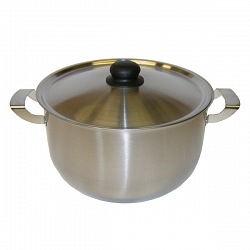 Кастрюля нерж. 8,0л "Дачная" d26см, выс.17,5см, d дна 20.6см, Мет.кр. 1с990 (Аша) *1/4