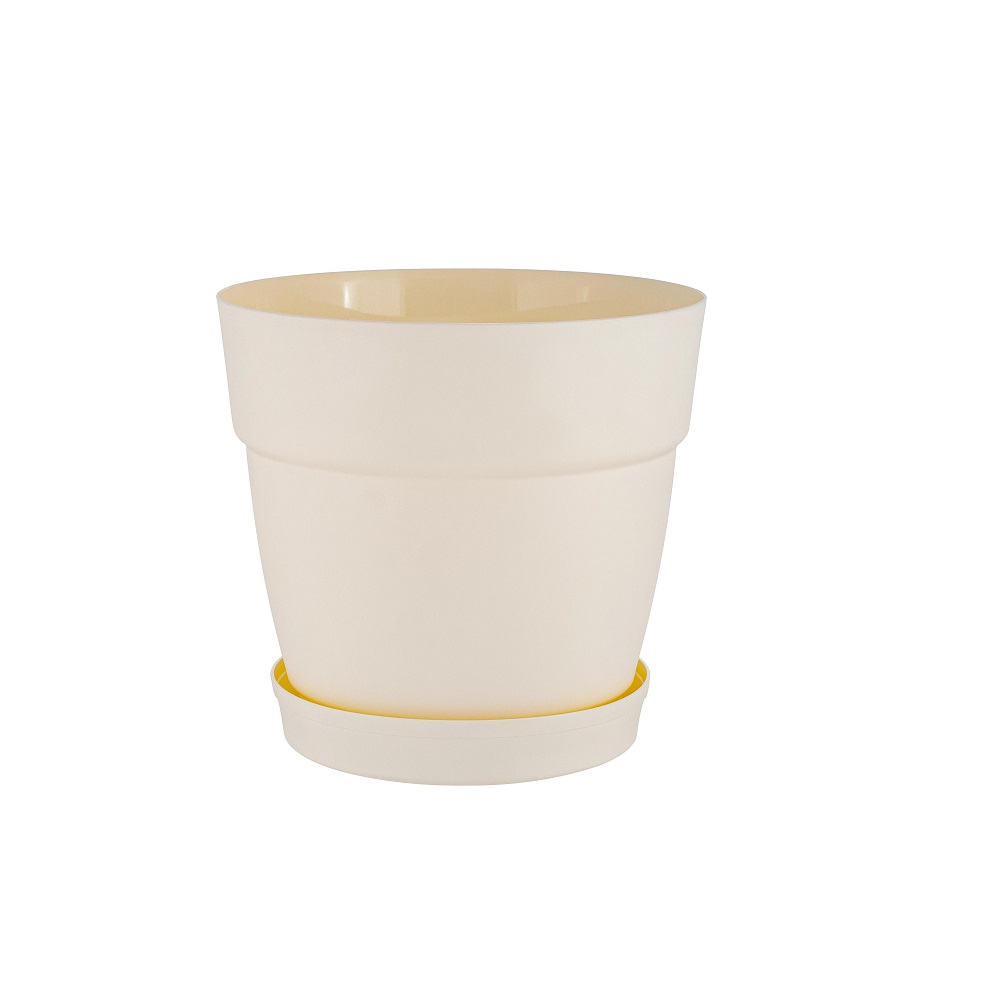 Кашпо пластм. "Villa de Fiori"  2л d верха 170мм h155мм с поддоном Белосн. жасмин IG660110048*1/15 Кашпо пластм. "Villa de Fiori"  2л d верха 170мм h155мм с поддоном Белосн. жасмин IG660110048*1/15