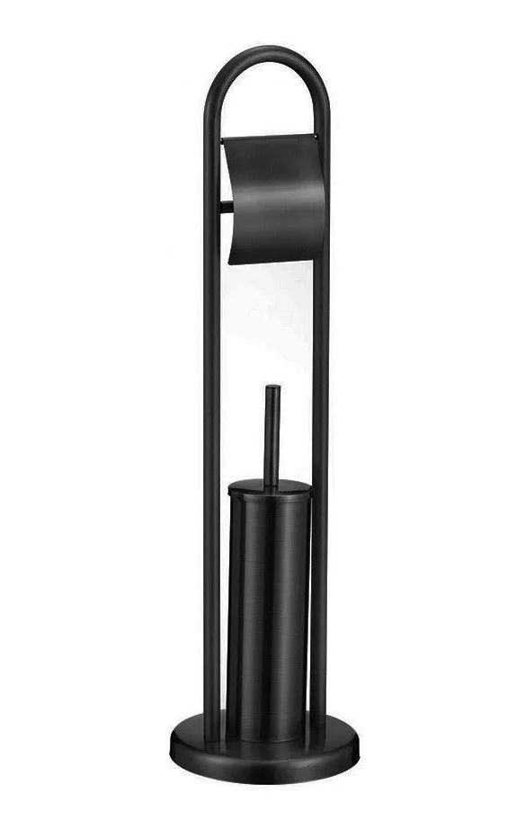 Ерш напольный Potato P324-6 с держателем д/туалетной бумаги, черный *1/10 Ерш напольный Potato P324-6 с держателем д/туалетной бумаги, черный *1/10