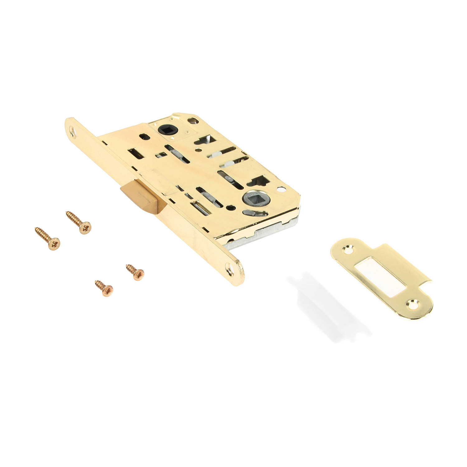 яяяЗащелка врезная п/ручку и фиксатор ЗОЛОТО БЕСШУМНАЯ 5300-Р-WC-G Апекс *1/5/40