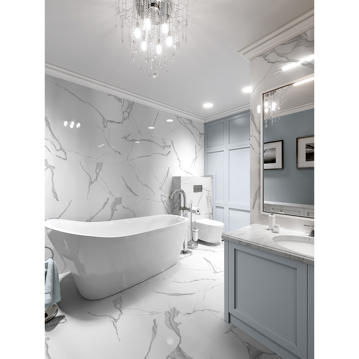 Керамогранит 1.44 м² Global Tile Anima GT120601503PR, 1200х600х9 мм, полированный, белый