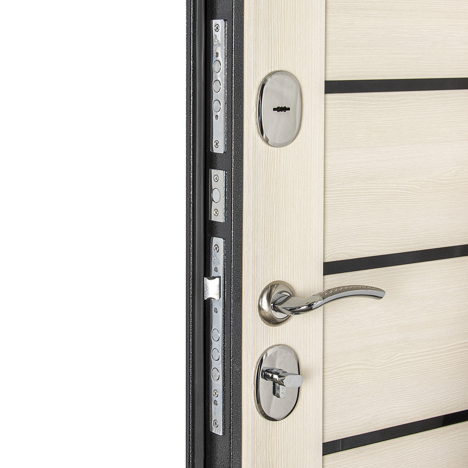 Дверь входная 2050х860х70 мм Дверной континент, левая, серебристый антик/лиственница беленая