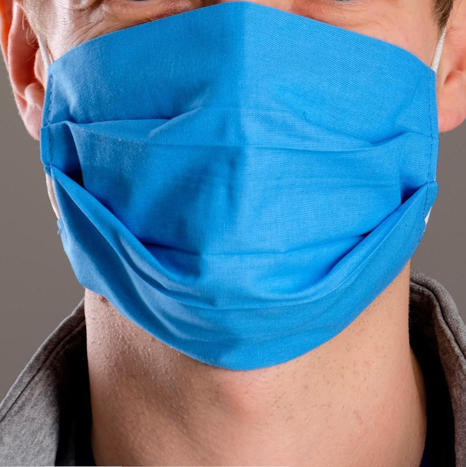 Маска тканевая двухслойная (карман для доп. фильтра) 20х17см, голубая 5046336