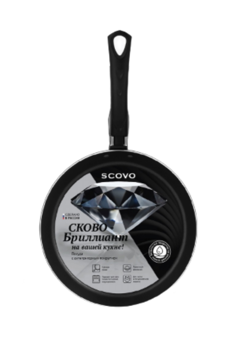 Сковорода алюмин. антипригарная "Scovo" "Brilliant" d28см съемн.руч. BR-005СЕ *1/12