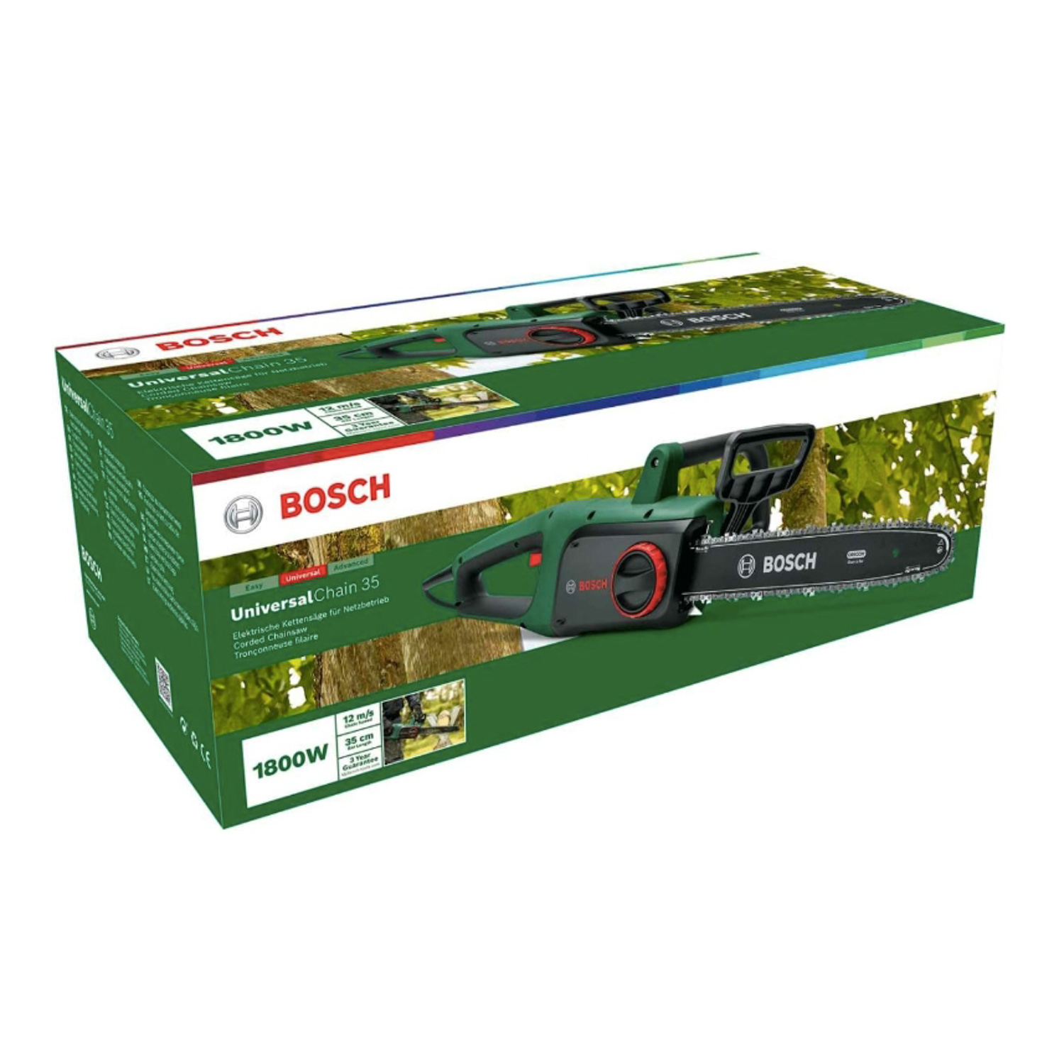 Пила цепная электрическая 1800Вт шина35см цепь52зв. шаг3/8" паз1,1мм BOSCH UniversalChain 35 *1