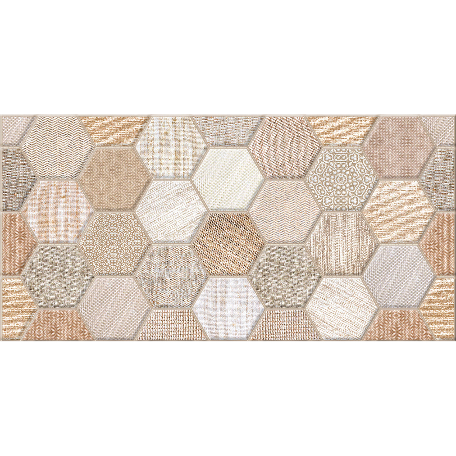 Плитка 50х24.9 см настенная 1.37 м² Alma Ceramica Asteria, бежевый, геометрия