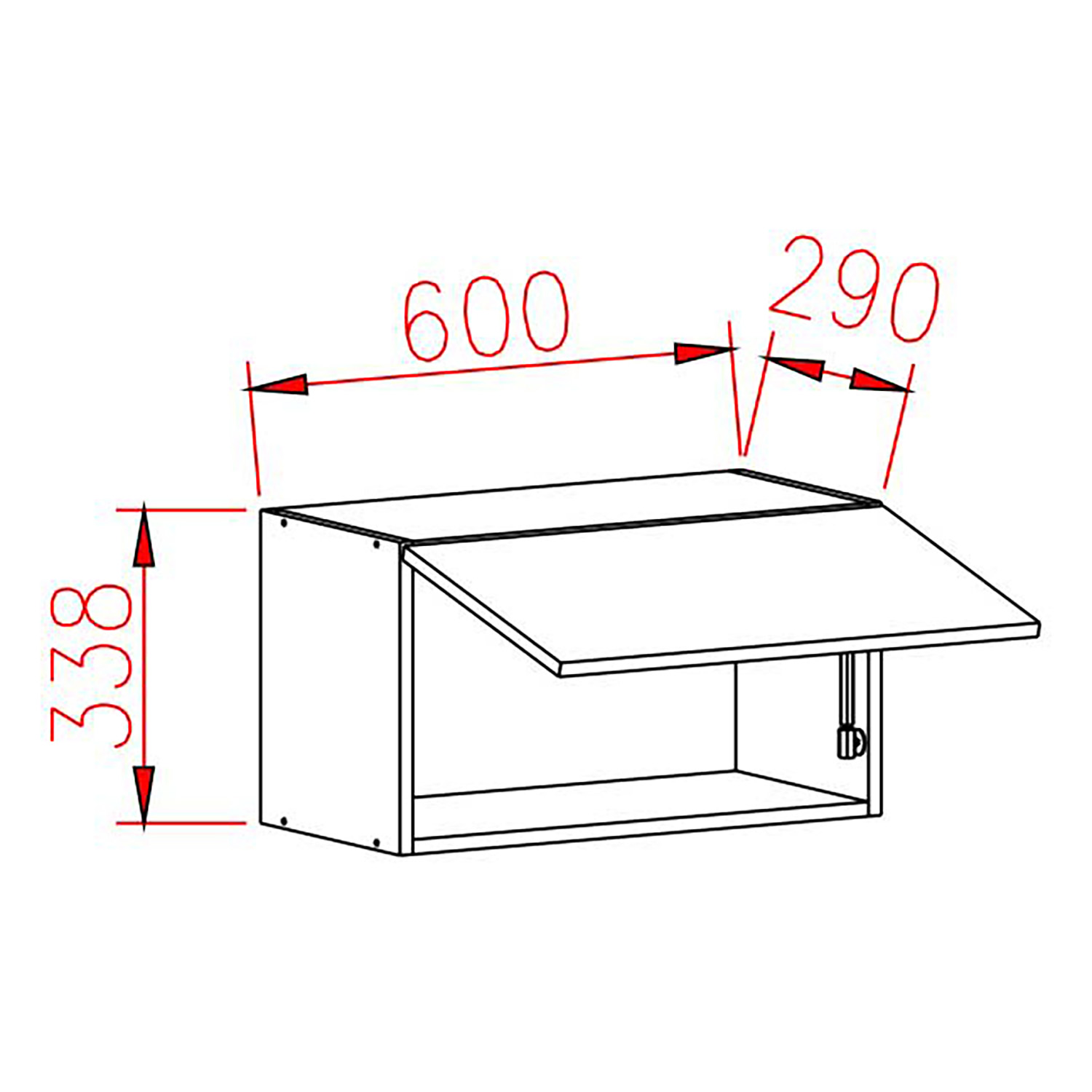 Шкаф навесной 600х338х290 мм BROZEX-WOOD NordWind, для вытяжки, с дверцей