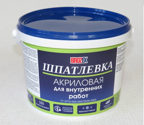 Шпатлевка акриловая 5 кг BROZEX