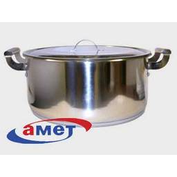 Кастрюля нерж.10,0л d31,6см, выс.14см, d дна 28,8см, прутк.ручки 1с2195 (Аша) *1