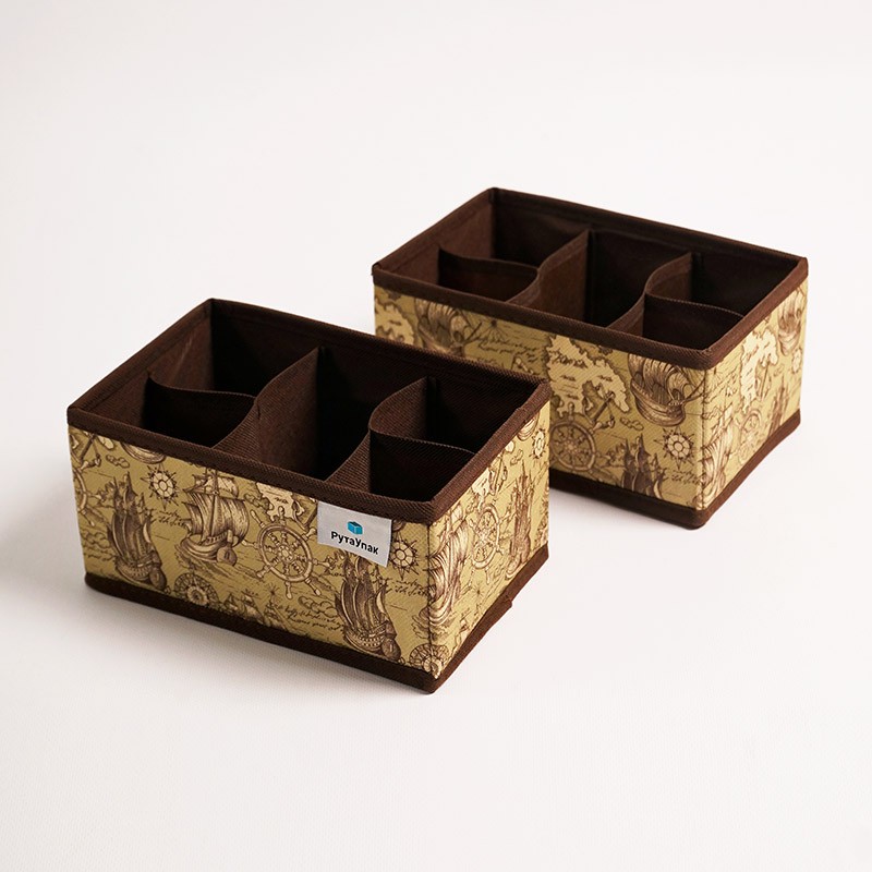 Органайзер д/хранения нетканый материал "Морская история" 210x140x100мм,5секц. х 2ШТ Д70702.018*1/60