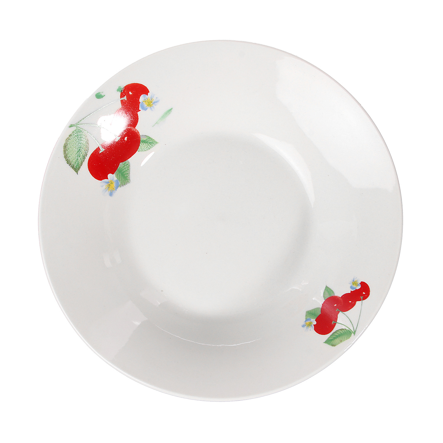Тарелка фарфор. DECO с рис."Вишня" глубокая d20см 500мл ДФ- ТС20-3 *72