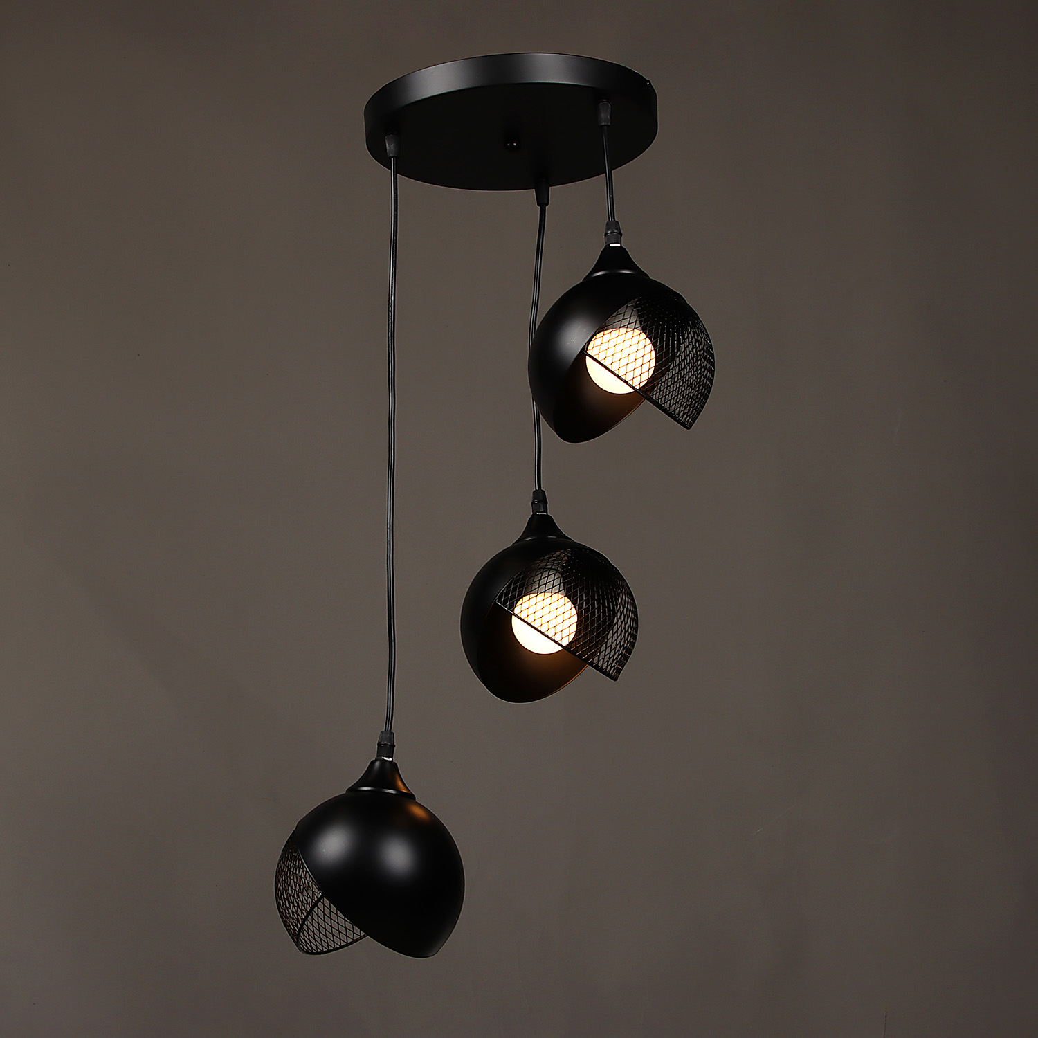 Люстра N6483/3H BK 3*40W E27 220V (d-360; h-800)  VERNER LIGHTING *1