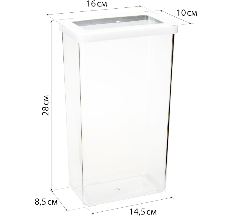 Банка для продуктов пластм. "Степ" 3,2л 160х100x280мм М1299 ("М-Пластика") *1/12 Банка для продуктов пластм. "Степ" 3,2л 160х100x280мм М1299 ("М-Пластика") *1/12