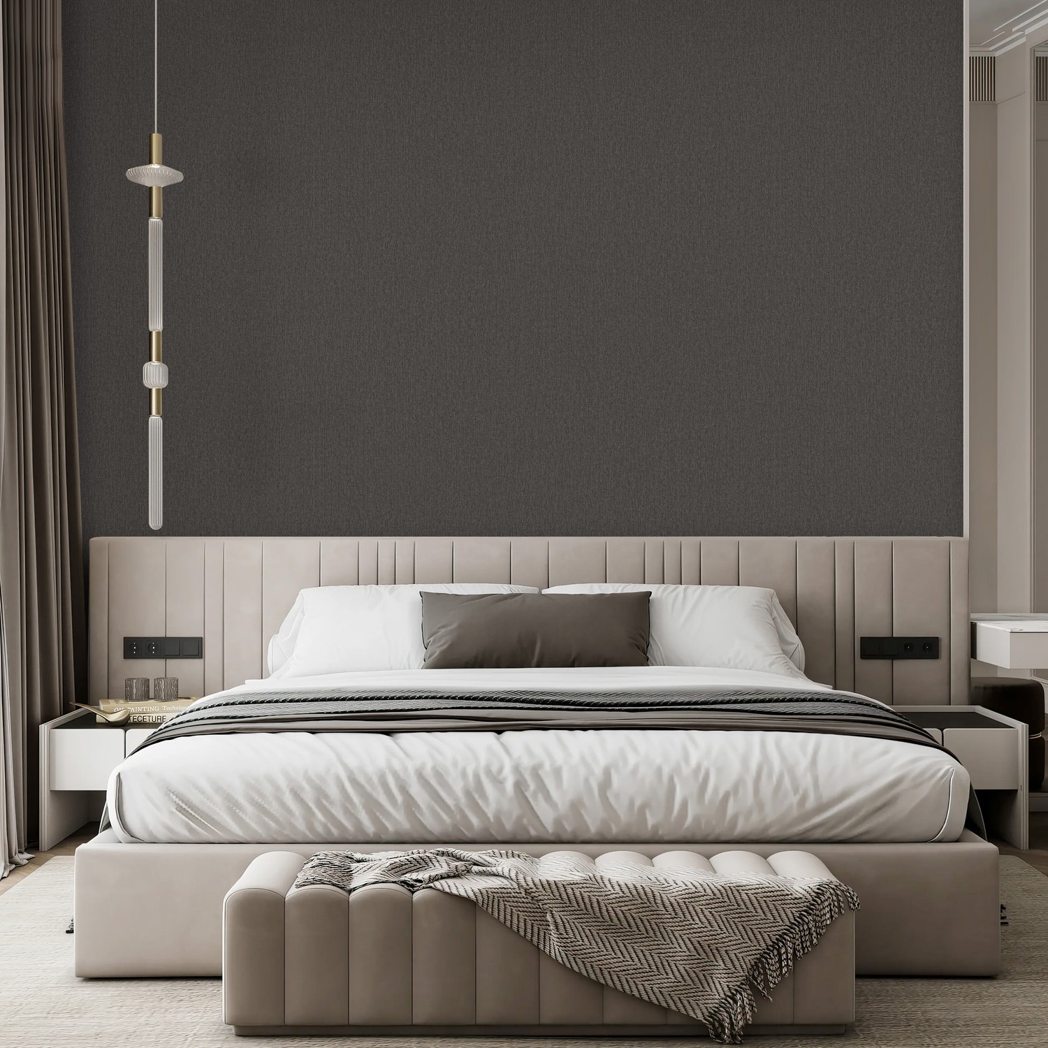 Обои флиз  "WallSecret Comfort" Shalfey фон (темно-корич.) 9107-16  10*1,06м *6