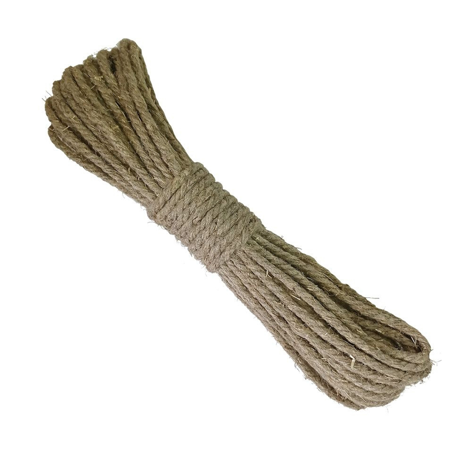 Веревка льнопеньковая d 6мм дл.20м крученая арт.10151 ("Сибшнур") *1/30