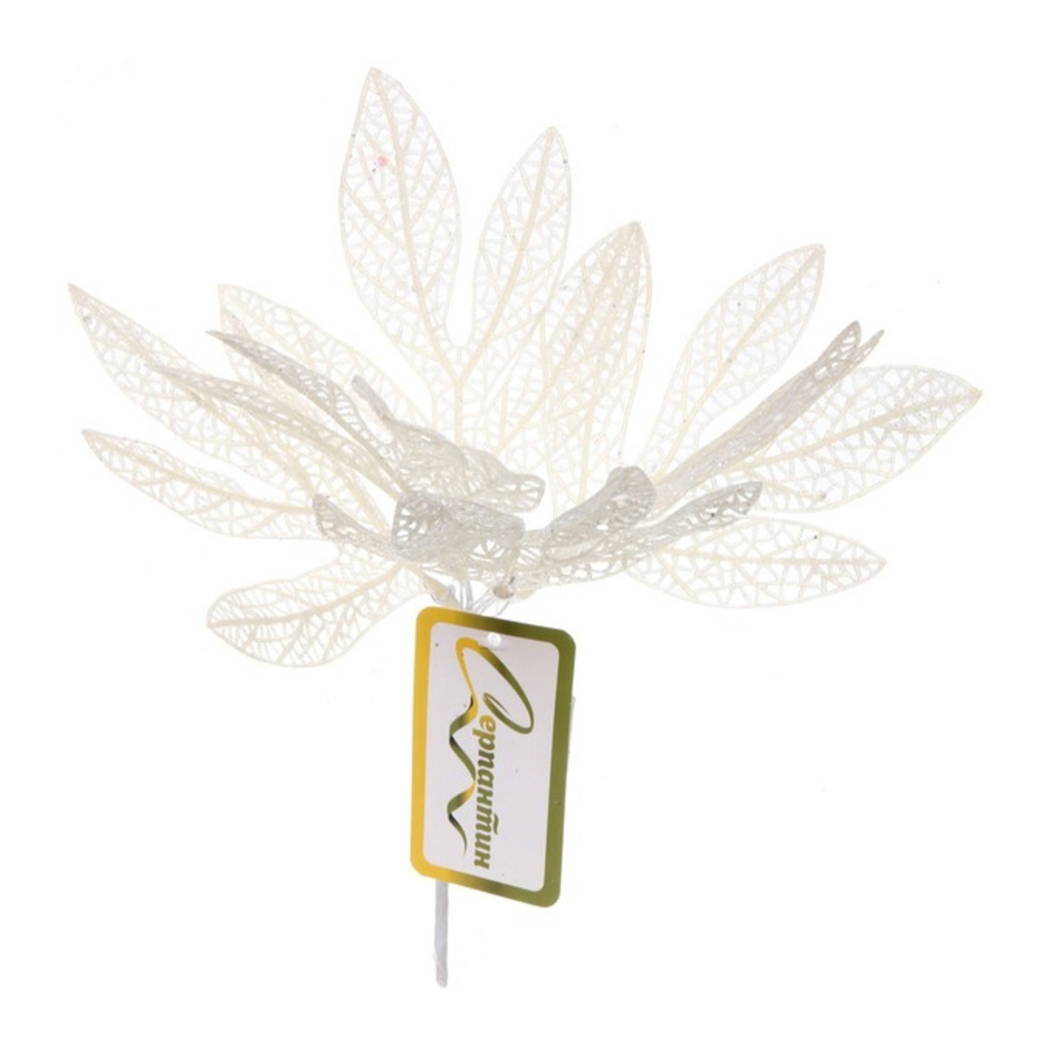 Ветка декоративная "Сказочный листопад" 25 см, Белый Ветка декоративная "Сказочный листопад" 25 см, Белый