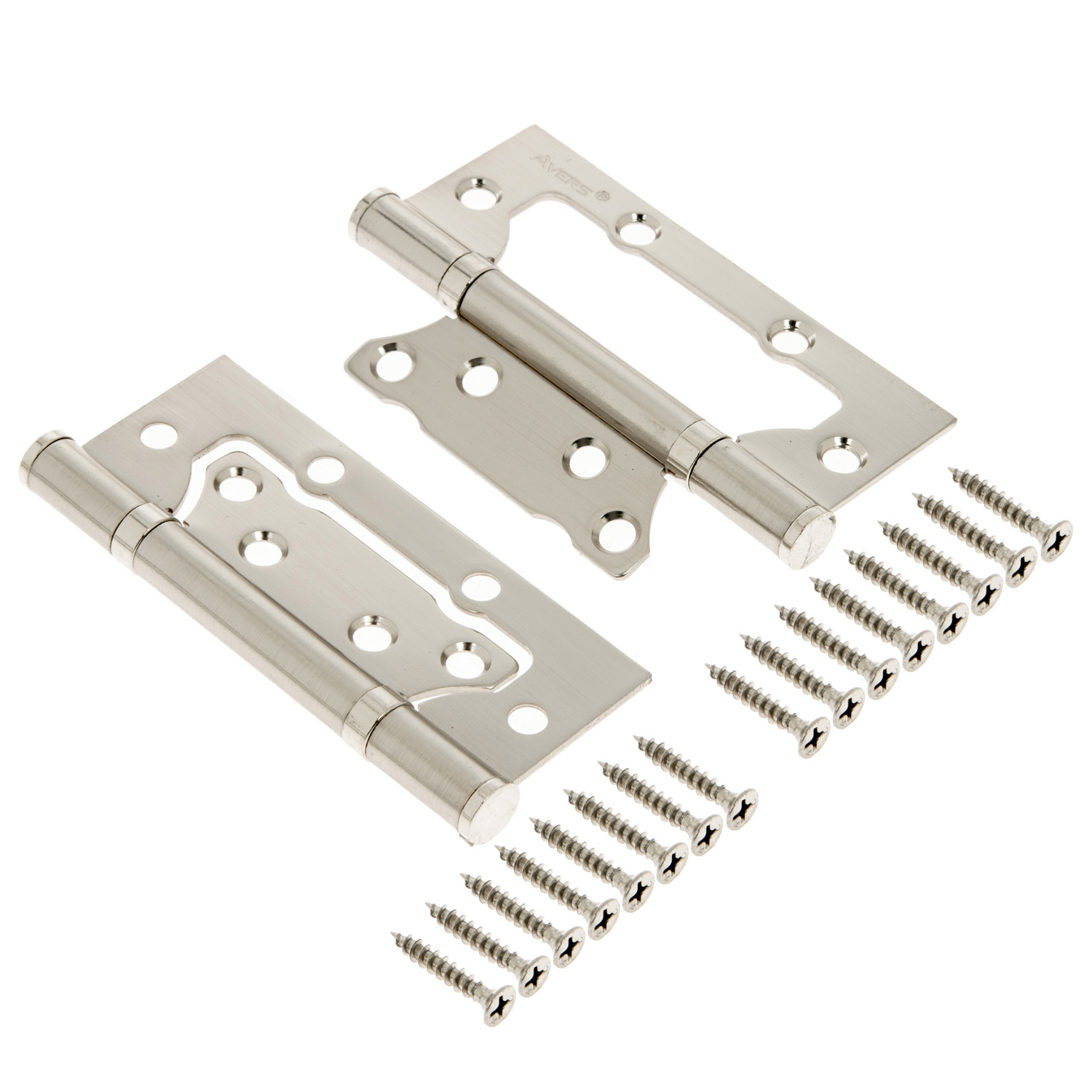 Петля без врезки 100*63*2мм НИКЕЛЬ матовый NIS (комплект 2шт.) AVERS *1/6/48