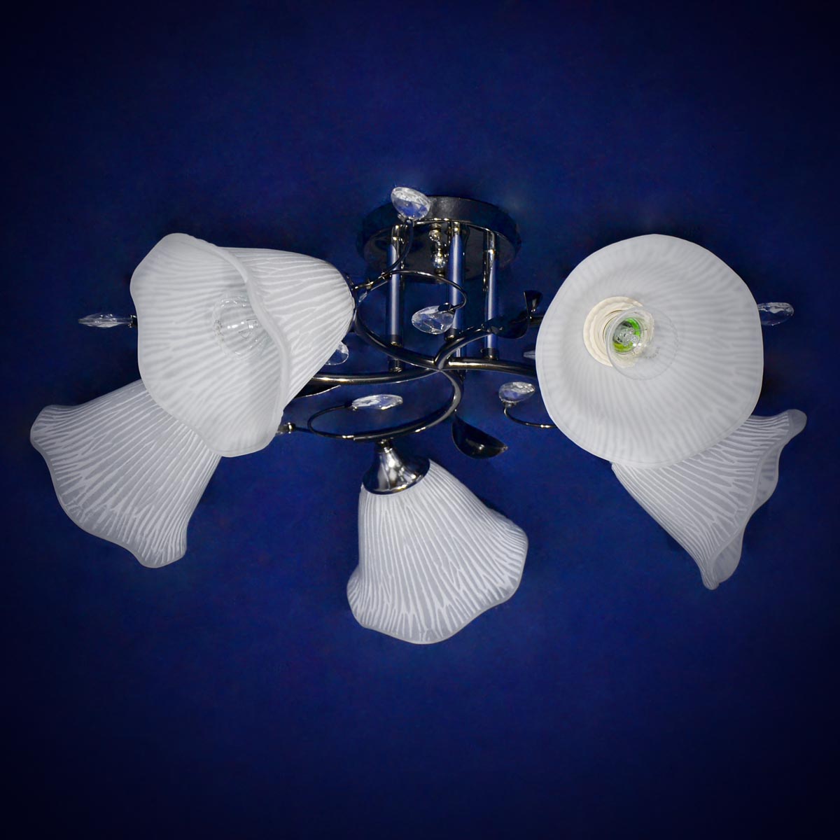 Люстра Verner Lighting А2648/5, 40 Вт, Е27, 5 ламп, черный/хром