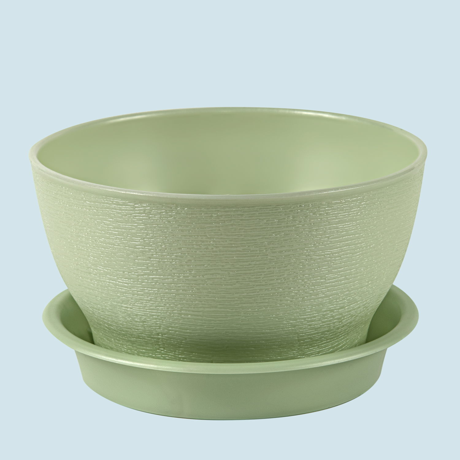 Кашпо пластм. "Фиалочка" 0,5л d верха 125мм h70мм с поддоном Зеленый перламутр. КФ 0,5ПЗ*1/65 Кашпо пластм. "Фиалочка" 0,5л d верха 125мм h70мм с поддоном Зеленый перламутр. КФ 0,5ПЗ*1/65