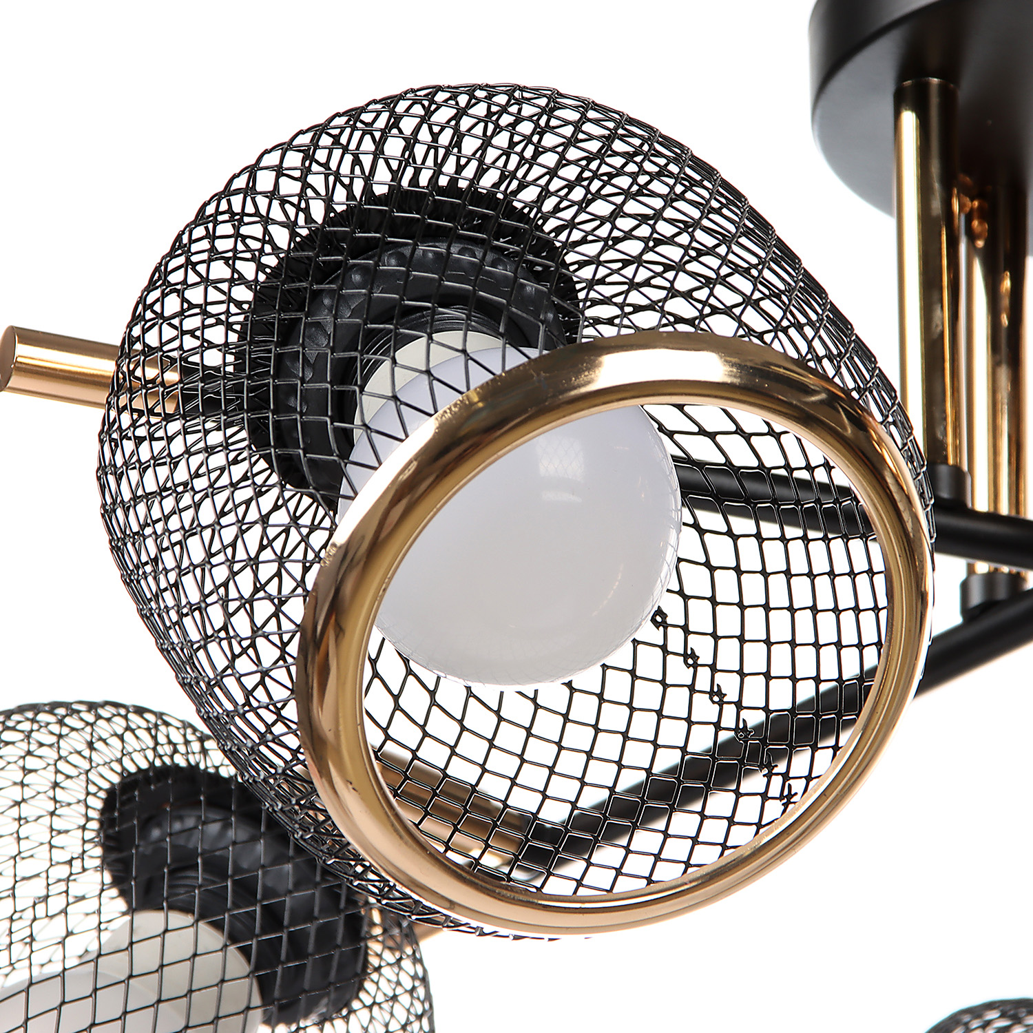 Светильник потолочный N6408/5 BK+FGD  5*40W E27 220V (d-600; h-230) S=20м2 VERNER LIGHTING *1