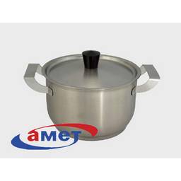 Кастрюля нерж. "АМЕТ" "Дачная" 4,0л d20см, выс.12,5см, d дна 18,1см Мет.кр. 1с818 (Аша)  *1/4