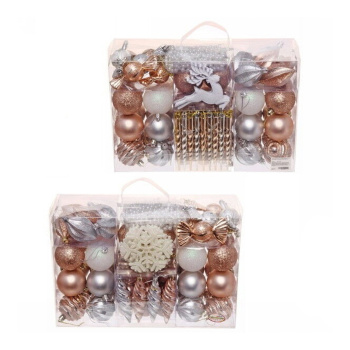 Набор украшений "Волшебный вальс" 6 см (83 предмета), шампань/серебро/белый