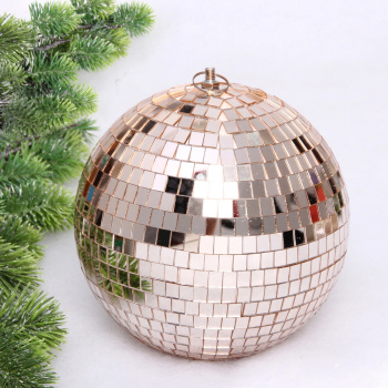 Новогодний шар 20 см "Shining Disco", Розовое золото