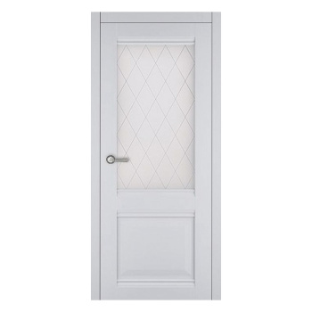 Дверное полотно остекленное Сиена экошпон софт белый 800 мм Аркада