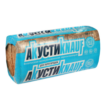 Утеплитель АкустиKNAUF, 50 мм, 16 плит, 12 м² Утеплитель АкустиKNAUF, 50 мм, 16 плит, 12 м²