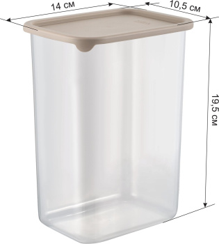 Банка для продуктов пластм. "Vanilla" 2л 140x105x195мм Латте SE168310005 "Sugar&Spice" *1/8 Банка для продуктов пластм. "Vanilla" 2л 140x105x195мм Латте SE168310005 "Sugar&Spice" *1/8