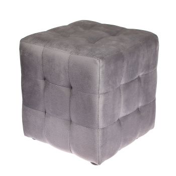 Пуф ЛОФТ ЛАЙН, 40х40х42 см, квадрат, велюр, серый