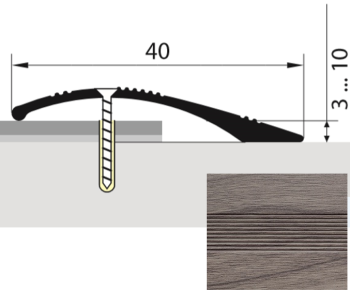 Порог-стык разноуровневый 40х1800 мм Русский профиль, дуб сицилия