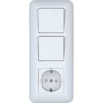 Блок CHNEIDER ELECTRIC БК2ВР-006В (одноклавишная+одноклавишная+розетка со шторками)