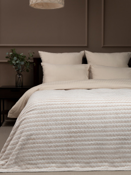 Плед 150*200см фланель жаккард двухцветный светло-бежевый TF FNAC BE11 004/1520 NC Absolute *1