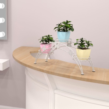 Подставка для цветов металл. "Арка 3" 3-х местн. 500х150х220мм Белый ПДЦ 413 Б ("ЗМИ") *1