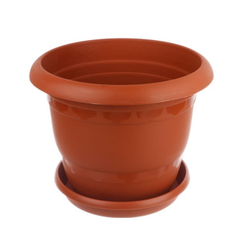 Кашпо пластм. "Toprak"  3,0л d верха 200мм h165мм с поддоном Терракот А5220тр (Копейск)   *1/40
