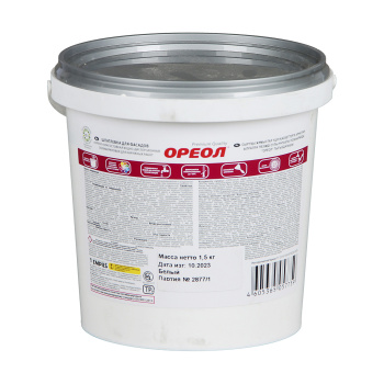 Шпатлевка фасадная акриловая 1.5 кг Ореол, влагостойкая