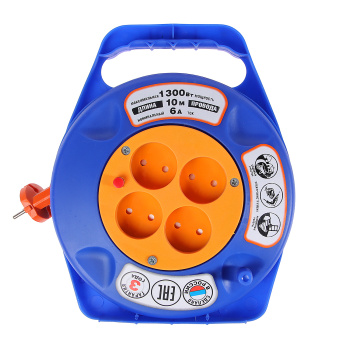 Удлинитель UNIVersal У6-015, 4 розетки, 10 м, в корпусе, ПВС, 2х0,75 мм2, 1300 Вт, без заземления