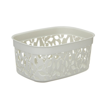 Коробка д/хранения пластм. "Флора" 240x175x110мм (3,0л) Бел.ротанг М2361 ("М-Пластика") *1/10