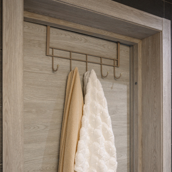 Вешалка надверная 5 крючков, шир.470мм Бежевый металлик ВНД5/БЖ ("Ника") *1/10