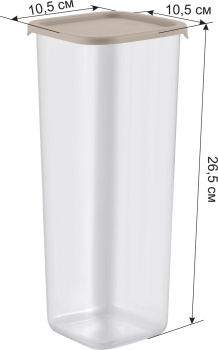 Банка для продуктов пластм. "Vanilla" 1,9л 105x105x265мм Латте SE168610005 "Sugar&Spice" *1/8 Банка для продуктов пластм. "Vanilla" 1,9л 105x105x265мм Латте SE168610005 "Sugar&Spice" *1/8