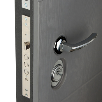 Дверь входная 2050х860х100 мм Дверной континент Новелло, правая, графит/белый