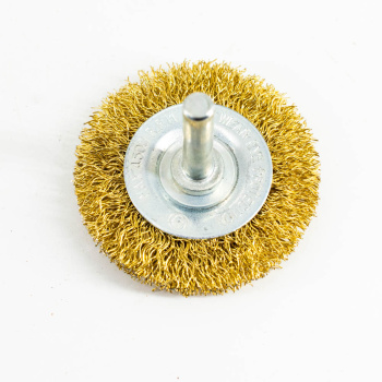 Щетка-крацовка "круглая" латунирован.круч.провол. 0,3мм  50мм для дрели арт.36702050 Bohrer*1/24/240
