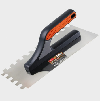 Кельма штукатура стальная DECOR, 280х130 мм, зуб 12х12 мм