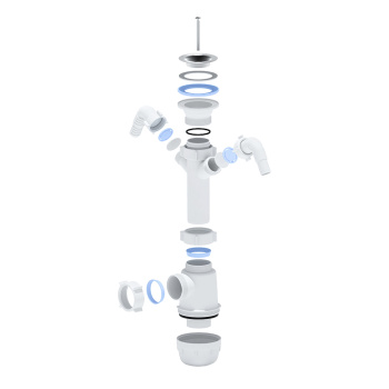 Сифон бутылочный 1 1/2"*40 с двумя отводами АНИ ГРОТ А1100 *1/35