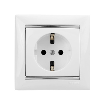 Механизм розетки "Valena" 1-м. с заземл, бел. Leg 774420 *1/10