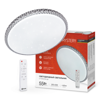 Светильник светодиодный акриловый 400мм 55Вт 3000-6500К COMFORT MYSTERY S=30м2 с пультом  *1/3